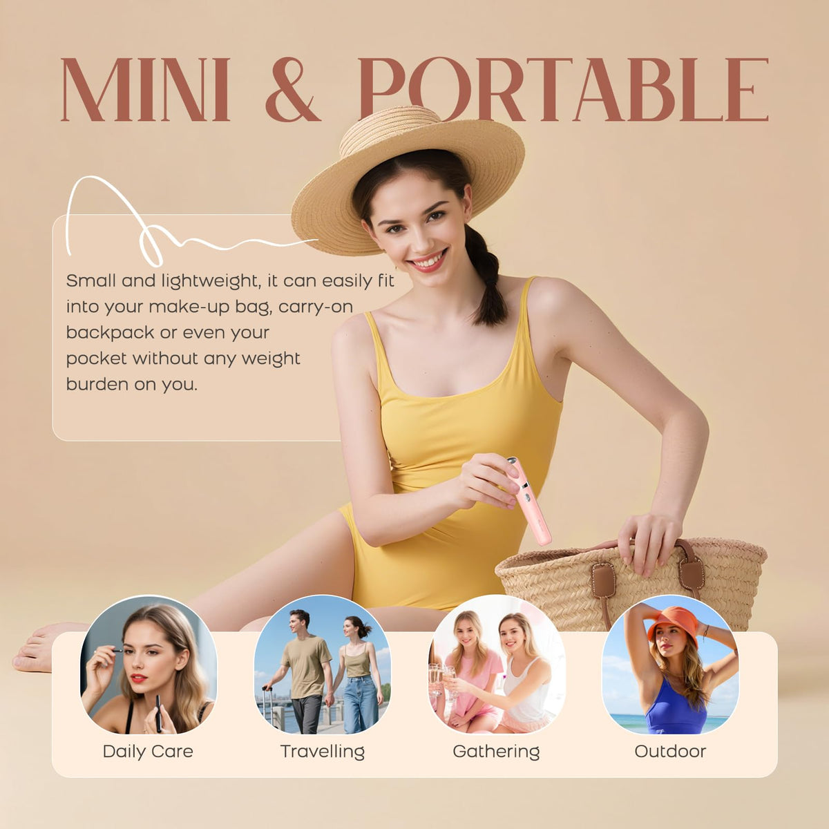 2-in-1 USB Rechargeable Electric Facial Hair Remover with LED Light H8421