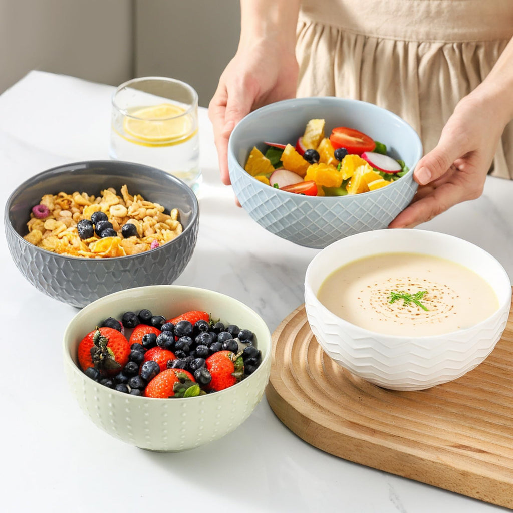 Ceramic Cereal Bowls Set of 4 W4930