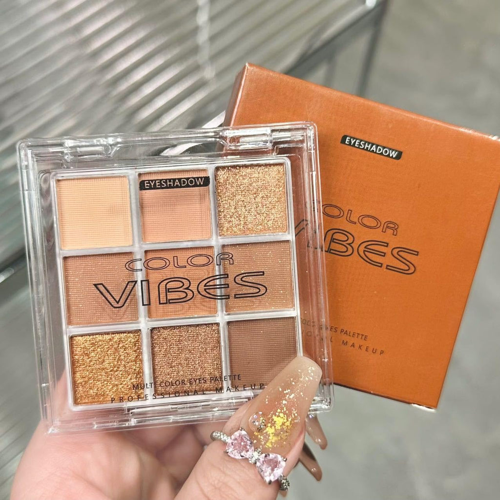 Golden Caramel 9 Warm Bronze & Nude Brown Eyeshadow Palette Matte & Metallic Q25467