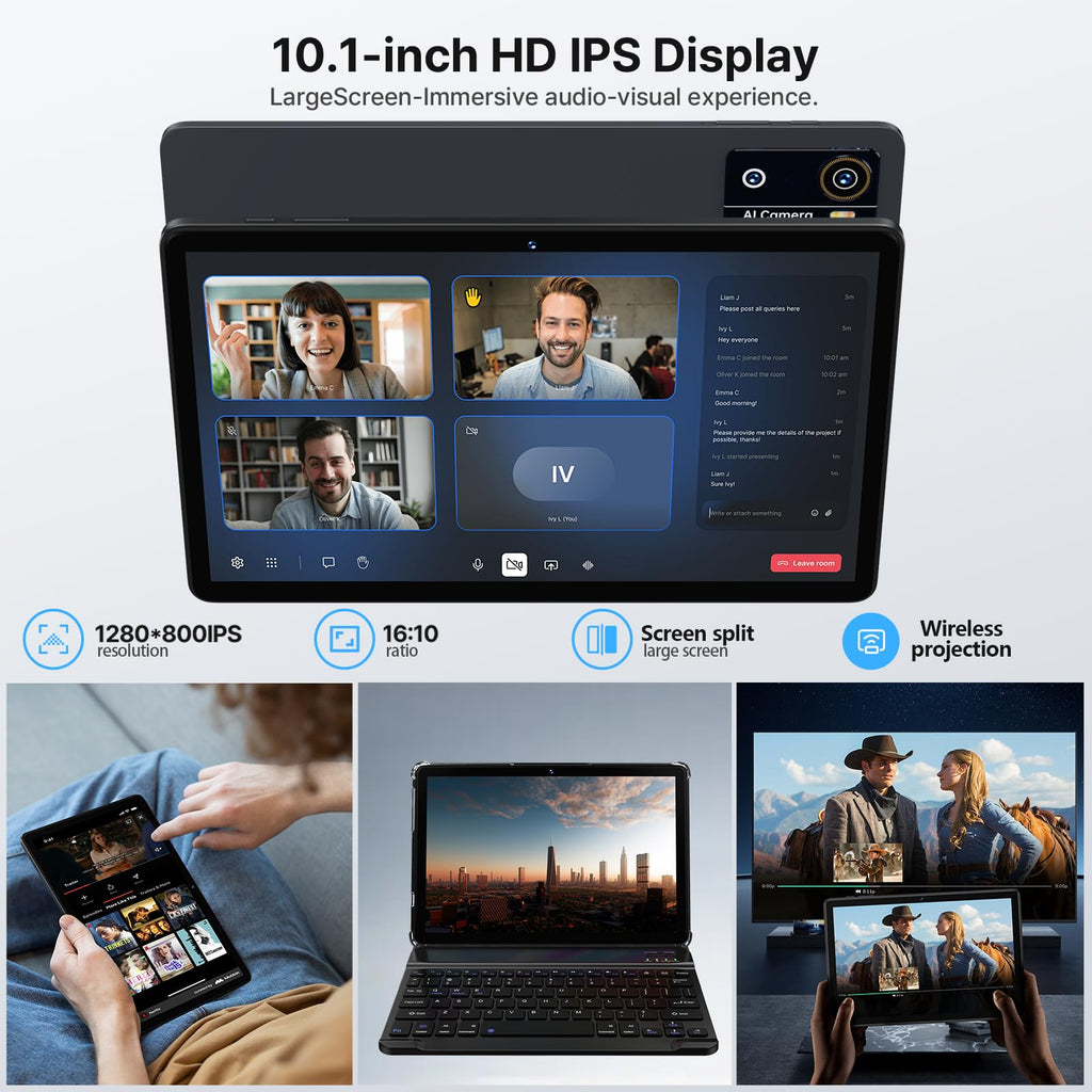 10 Inch Octa-Core Tablet with Keyboard Case Mouse Stylus M160981