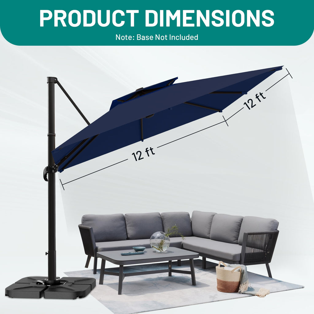 Navy Blue Cantilever Patio Umbrella J479118