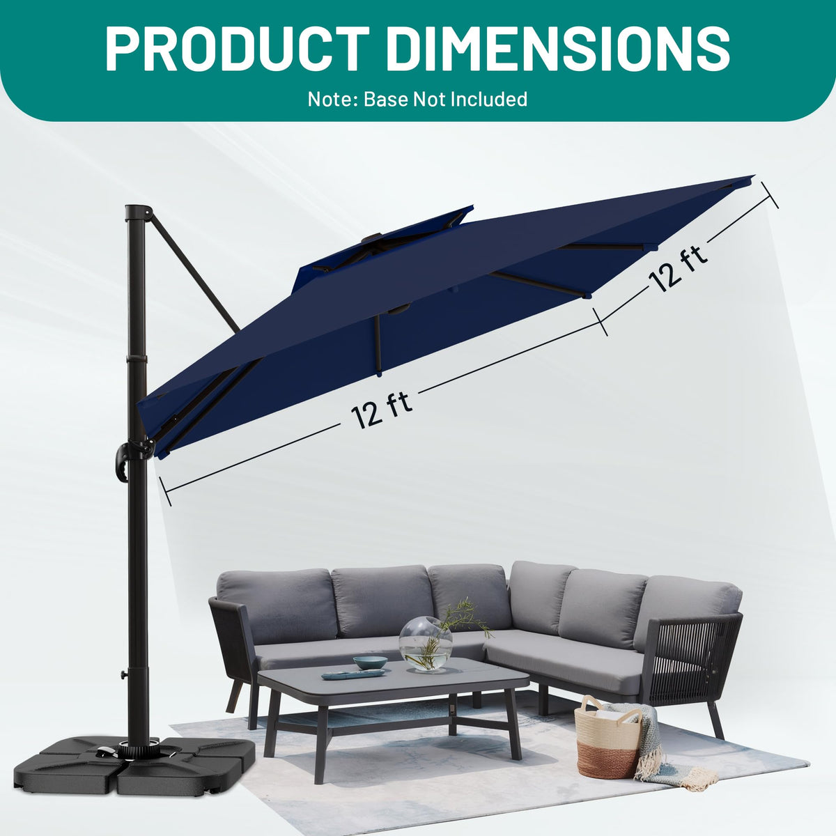 Navy Blue Cantilever Patio Umbrella J479118