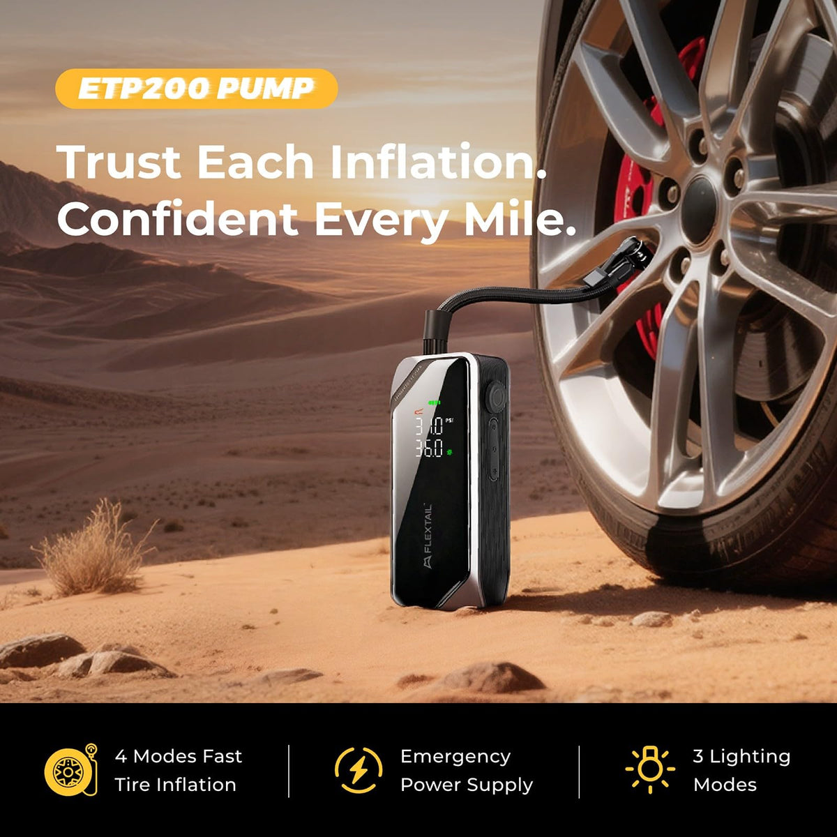 Portable Rechargeable Electric Air Pump with Digital Pressure Gauge M39061