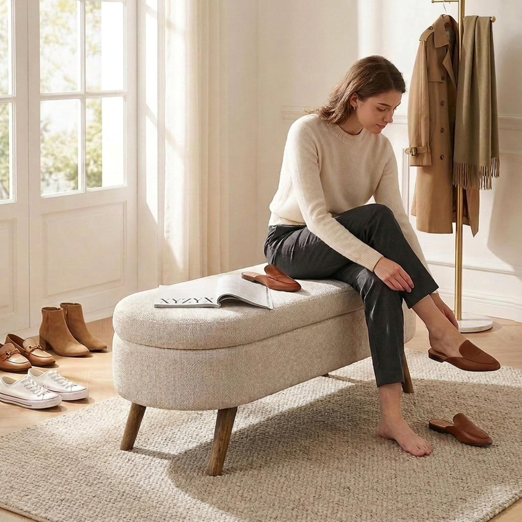43.5” Upholstered Storage Ottoman Bench M630862
