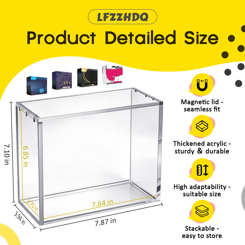 2 Pack Clear Acrylic Magnetic Sliding Lid Display Case B227