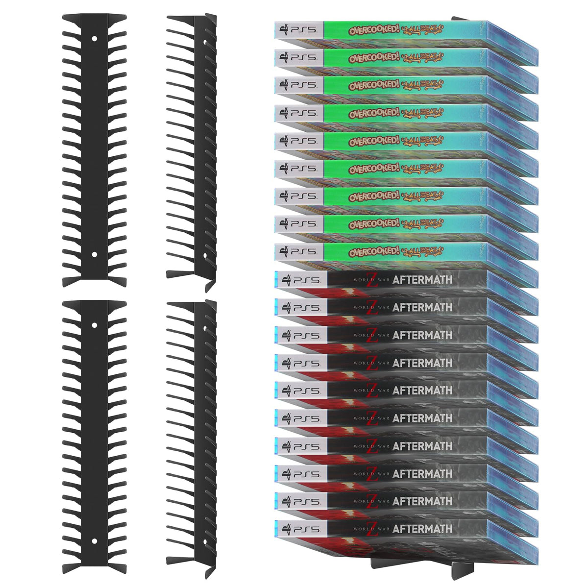 4-Pack Wall Mount DVD Holder Metal Video Game Storage Rack T750197