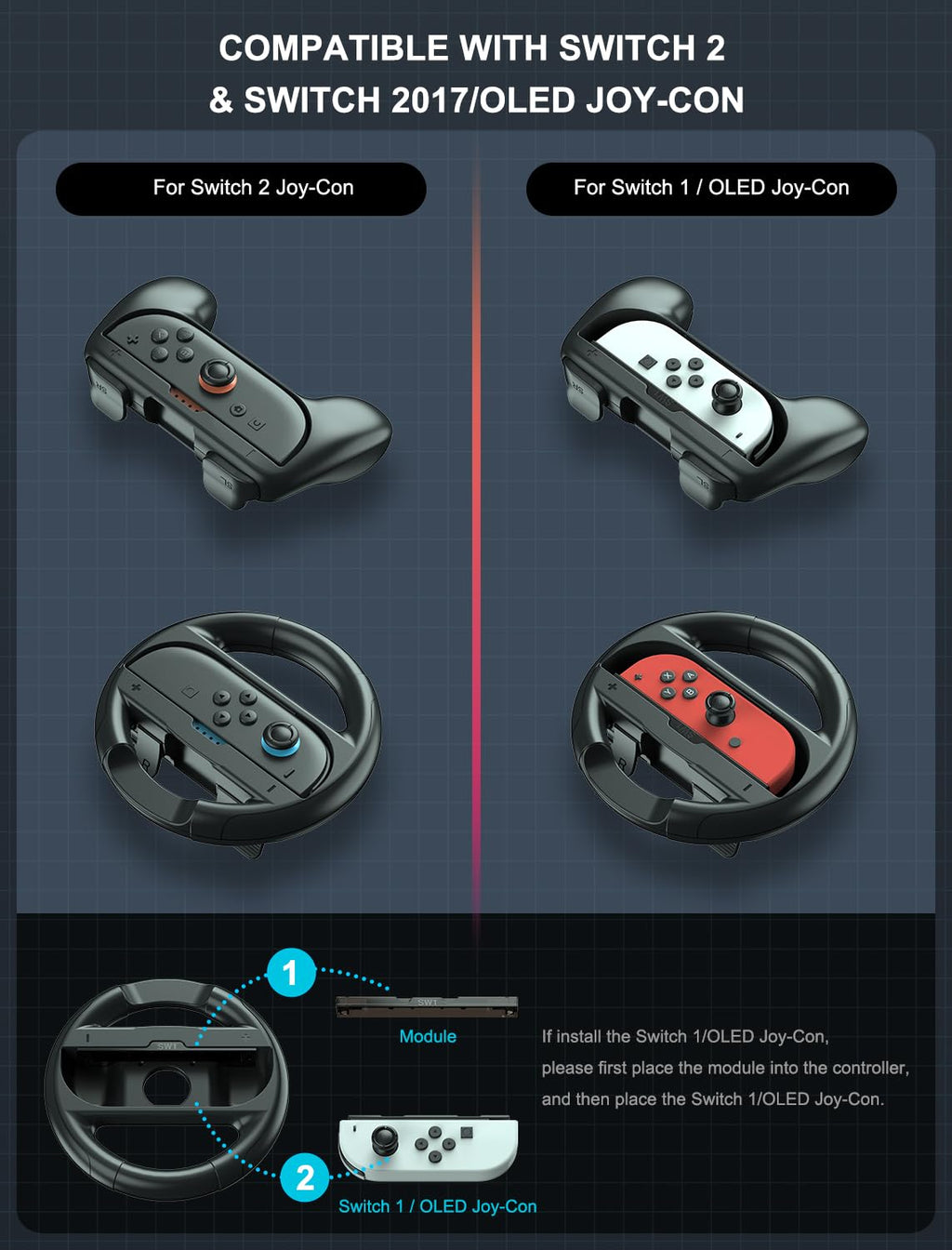 Joy-Con Grips & Steering Wheels Bundle E697974