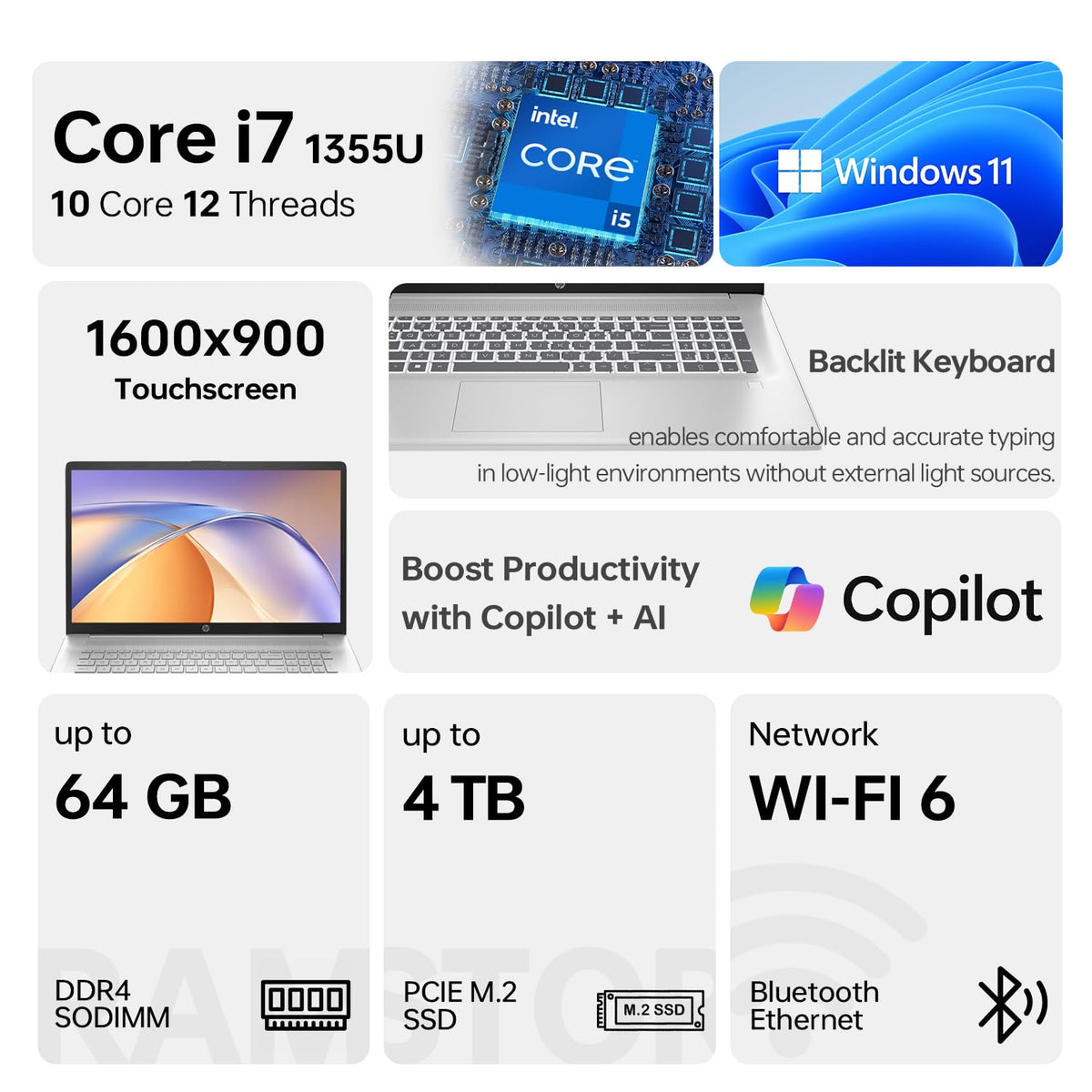 17.3" Touchscreen Laptop, Intel Core i7, 16GB RAM, 1TB SSD Y498279