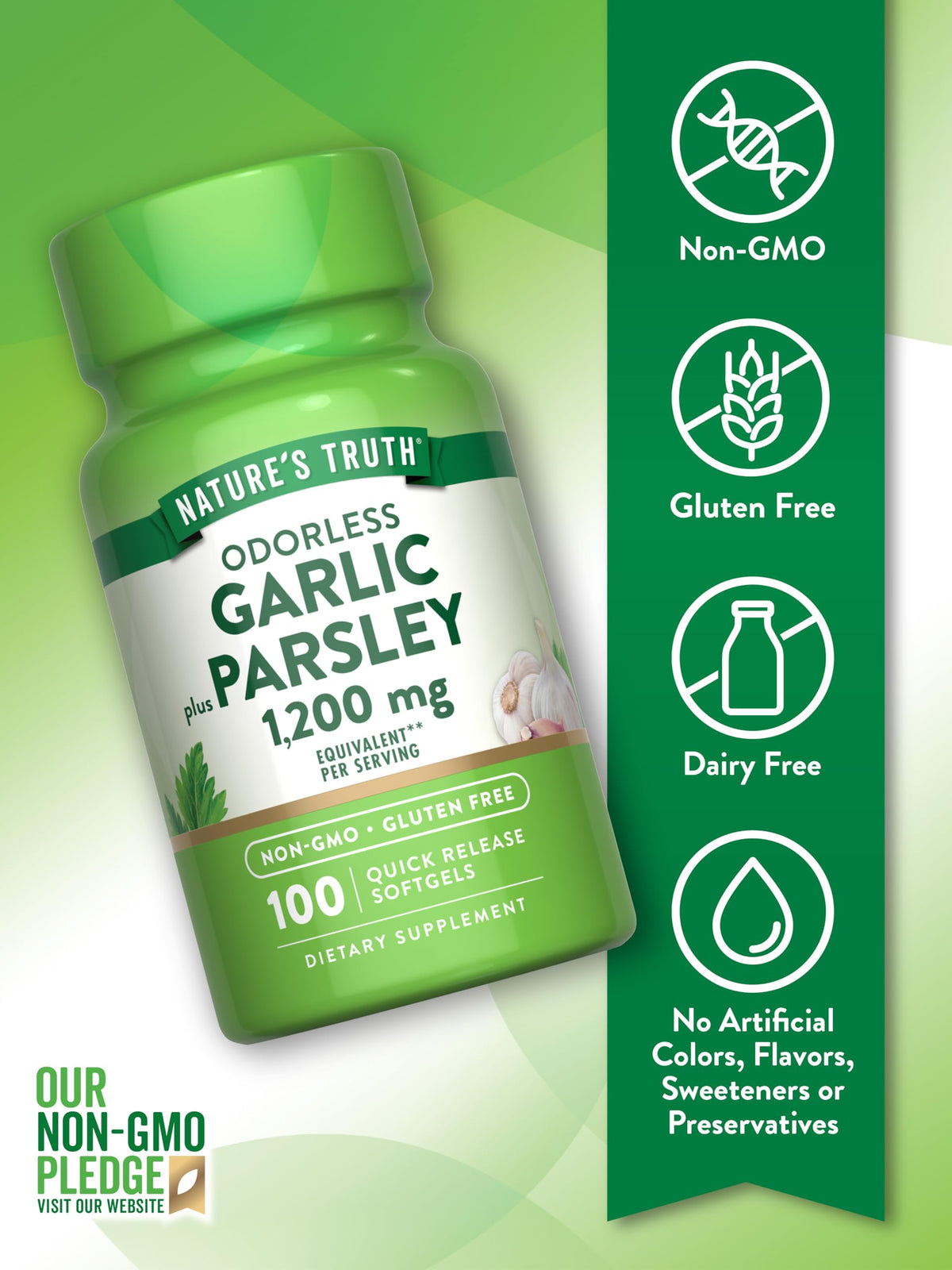 Odorless Garlic and Parsley 100 Softgels U17522