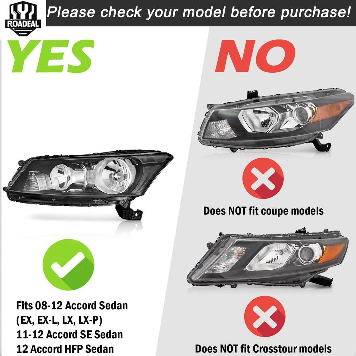 Headlights for 2008-2012 Honda Accord 4-Door I594