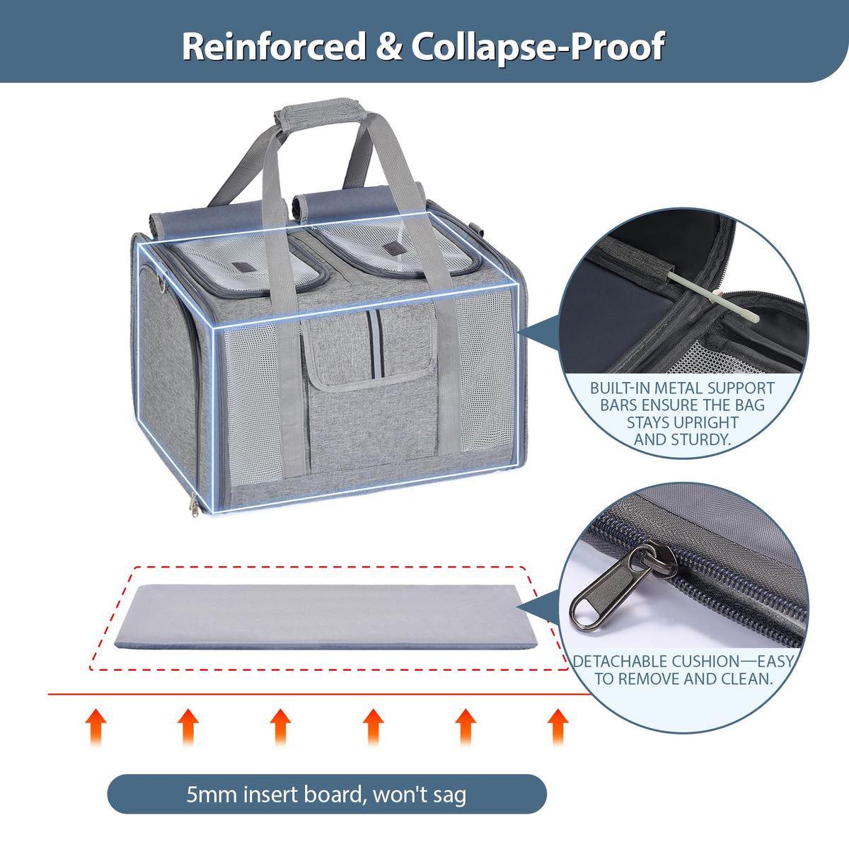 Large Expandable Soft-Sided Cat Carrier H17817