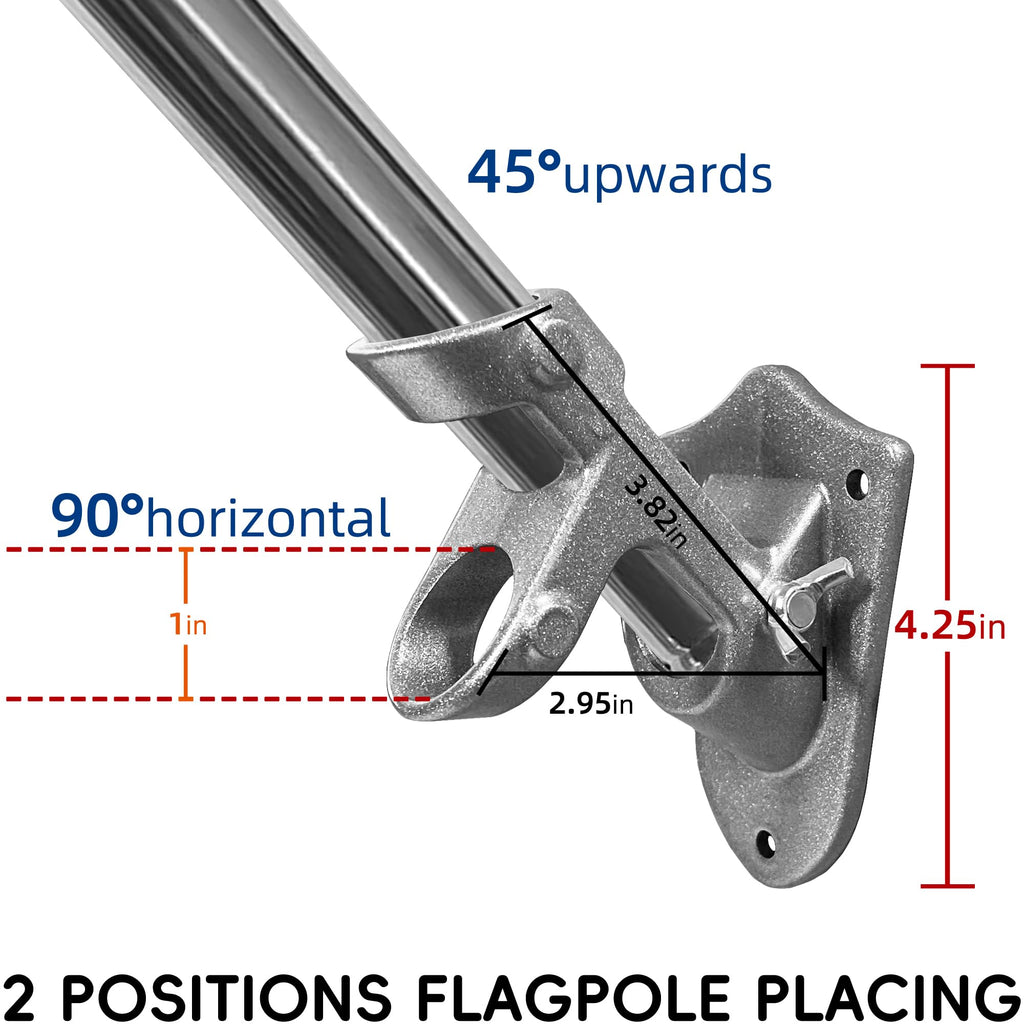 6 FT Stainless Steel Flag Pole Kit, 2 Packs Q370562