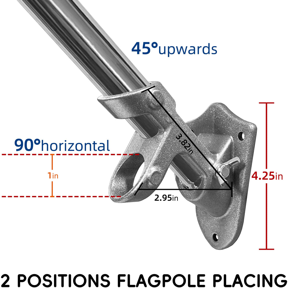 6 FT Stainless Steel Flag Pole Kit, 2 Packs Q370562