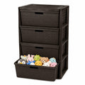 Brown 4-Drawer Plastic Storage Tower Q95643