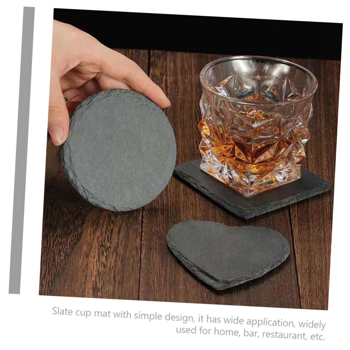 12pcs Natural Stone Coasters Set Q523