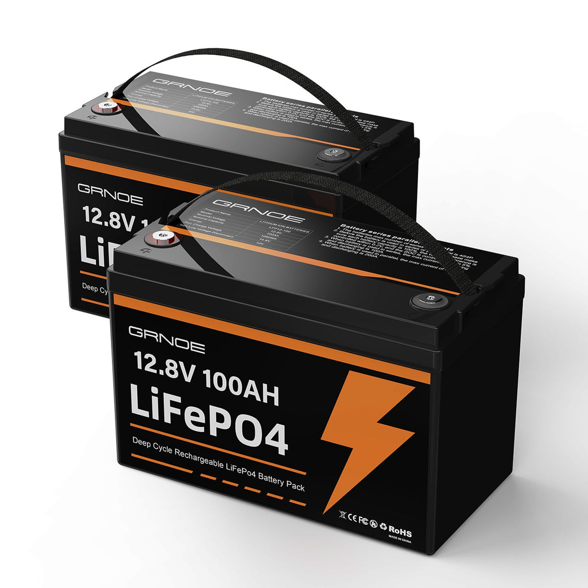 12V 100Ah LiFePO4 Lithium Battery 2 Pack C948