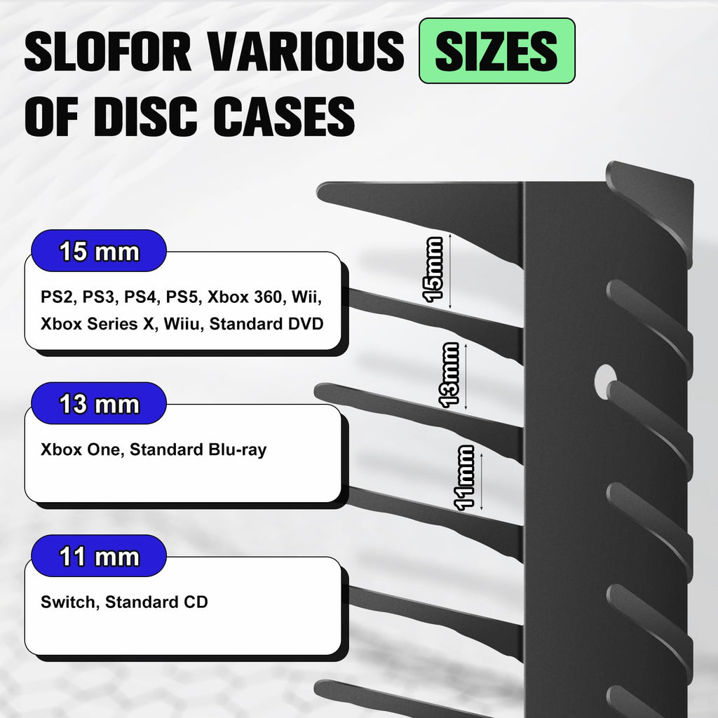 4-Pack Wall Mount DVD Holder Metal Video Game Storage Rack T750197