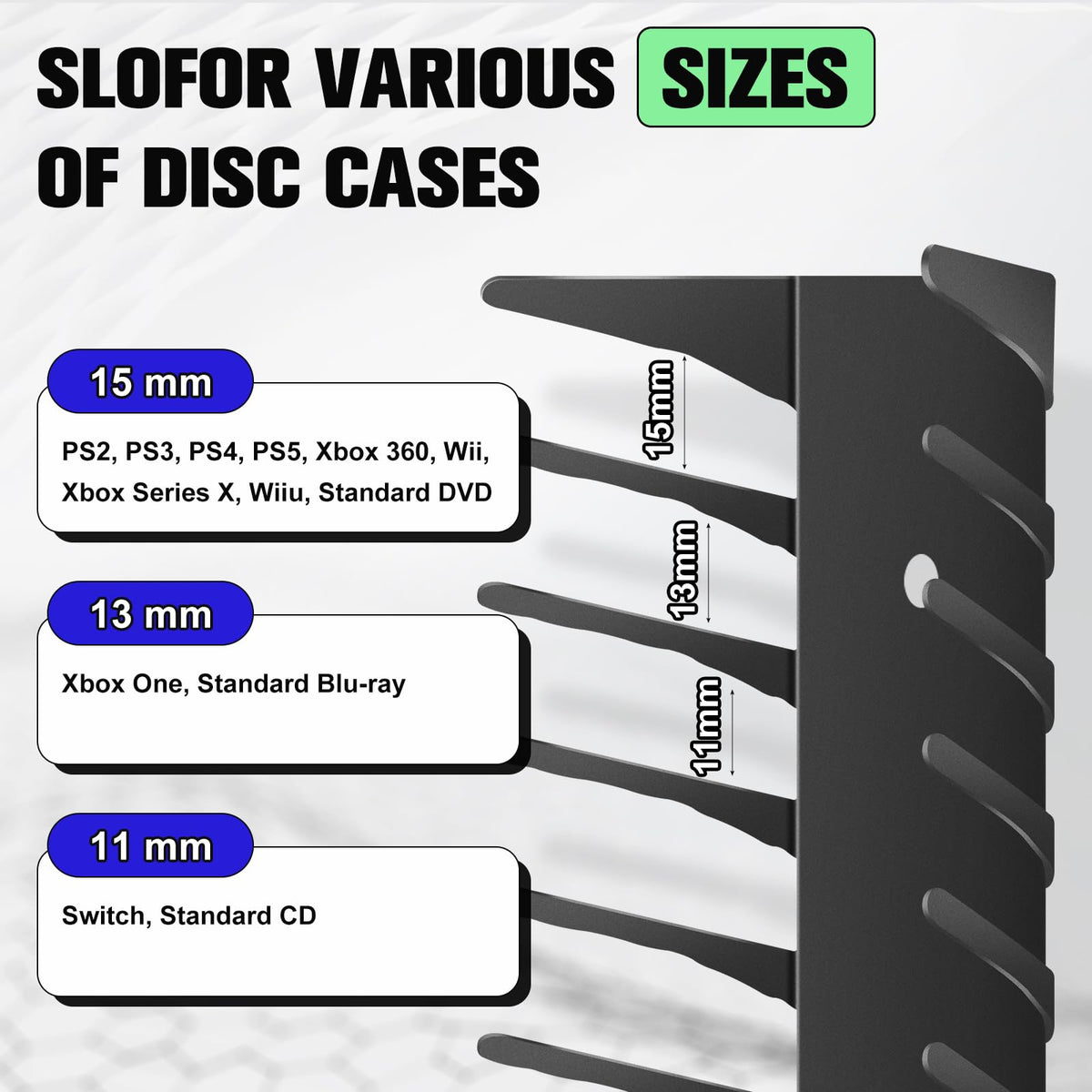 4-Pack Wall Mount DVD Holder Metal Video Game Storage Rack T750197