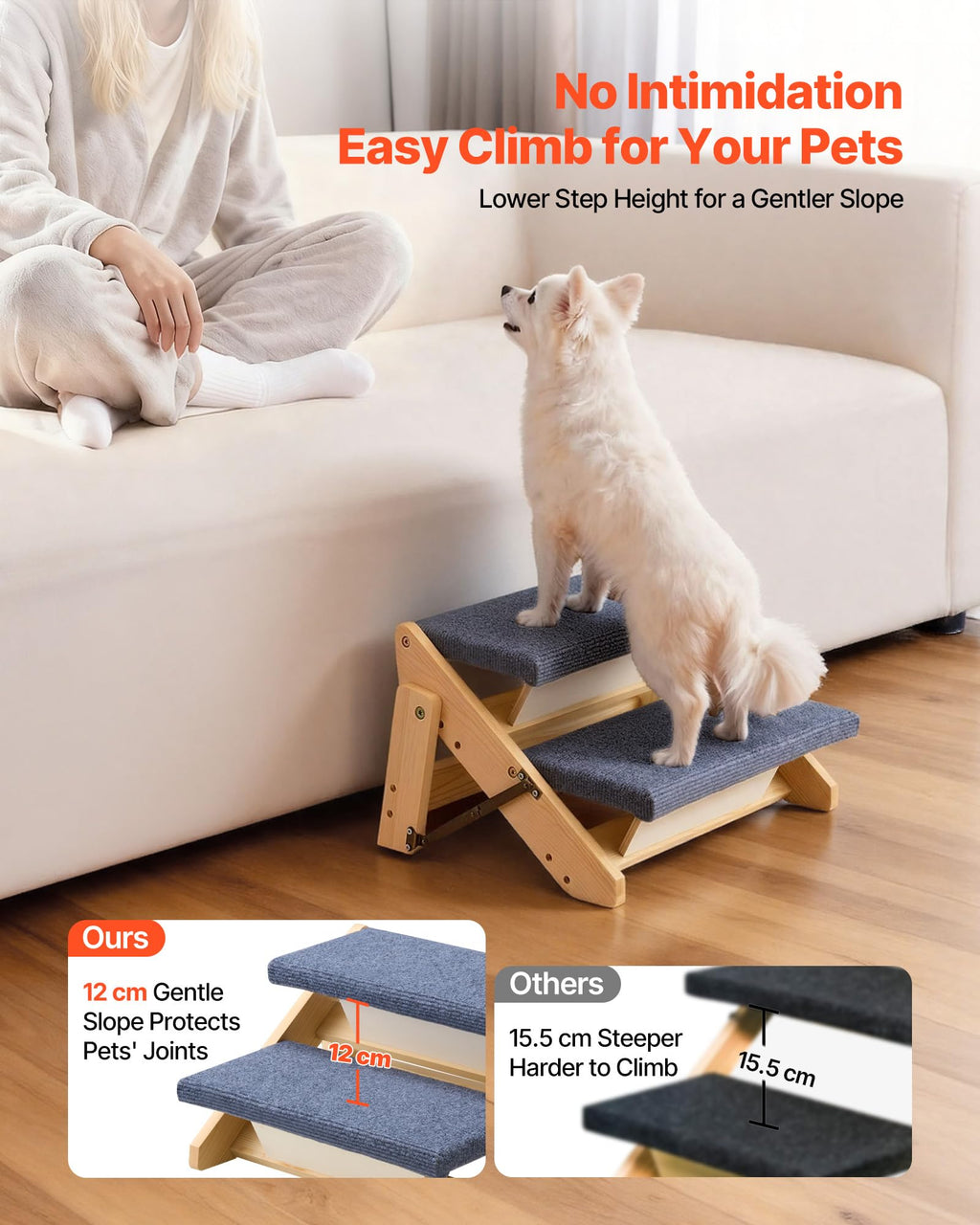 Wood 2-Step Pet Stairs C631