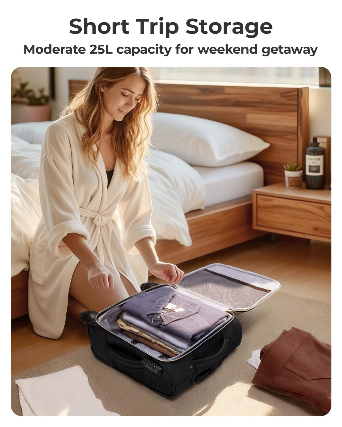 16-inch Softside Underseater Carry On Luggage with Spinner Wheels Black X90358