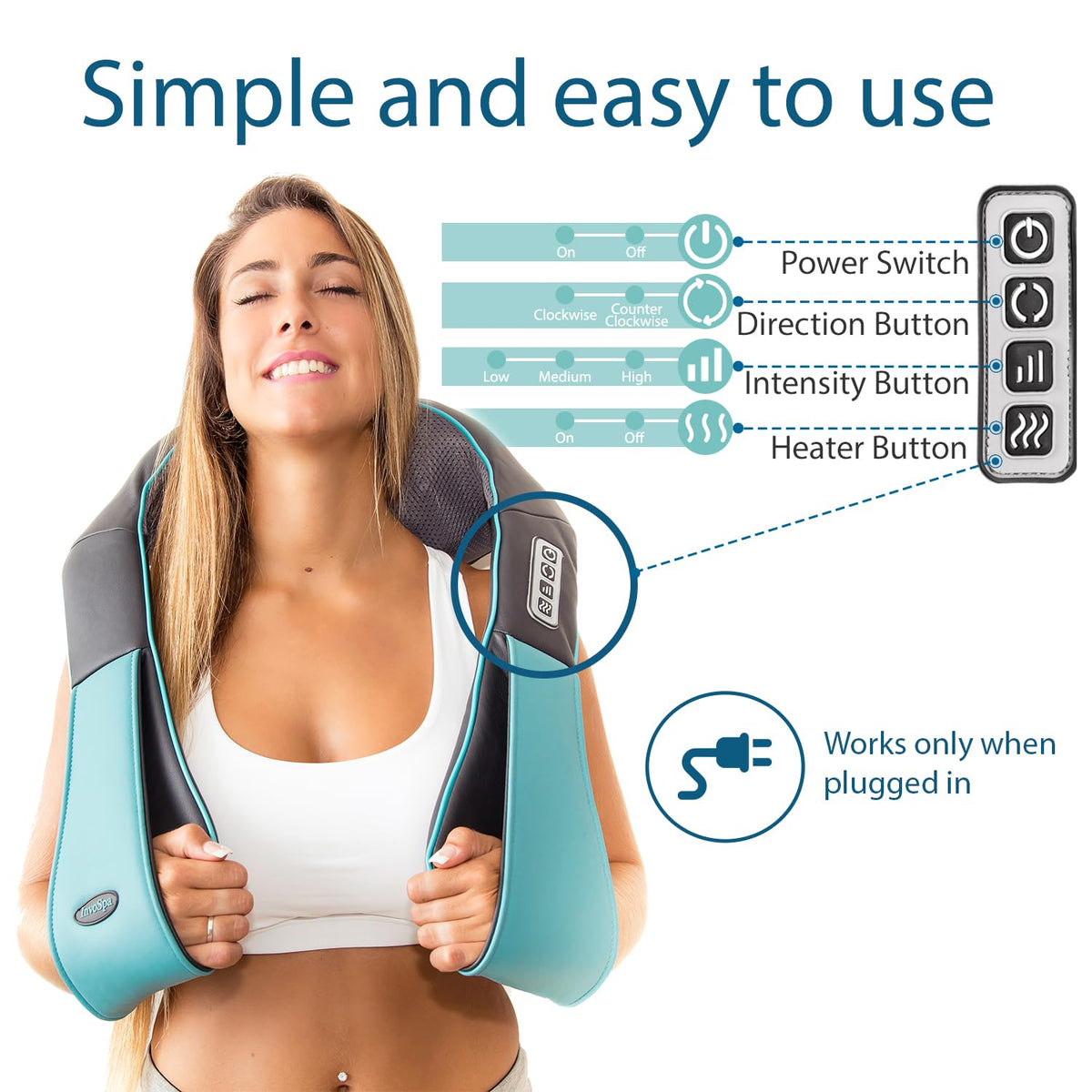 Shiatsu Neck and Back Massager with Heat T55518