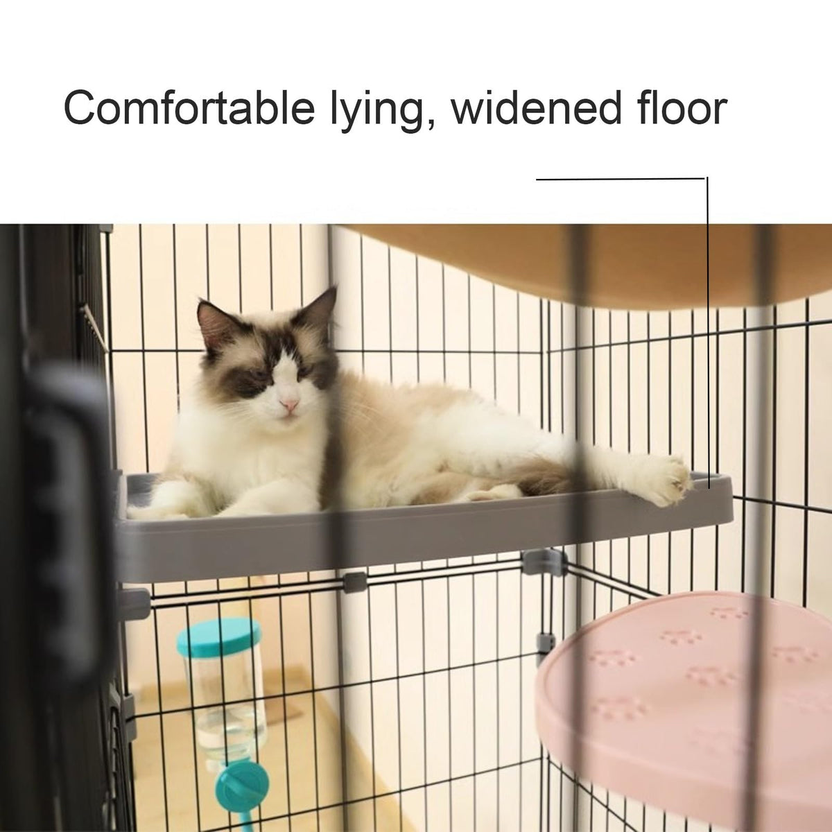 Foldable 4 Tier Detachable Cat Cage with Hammock J189644
