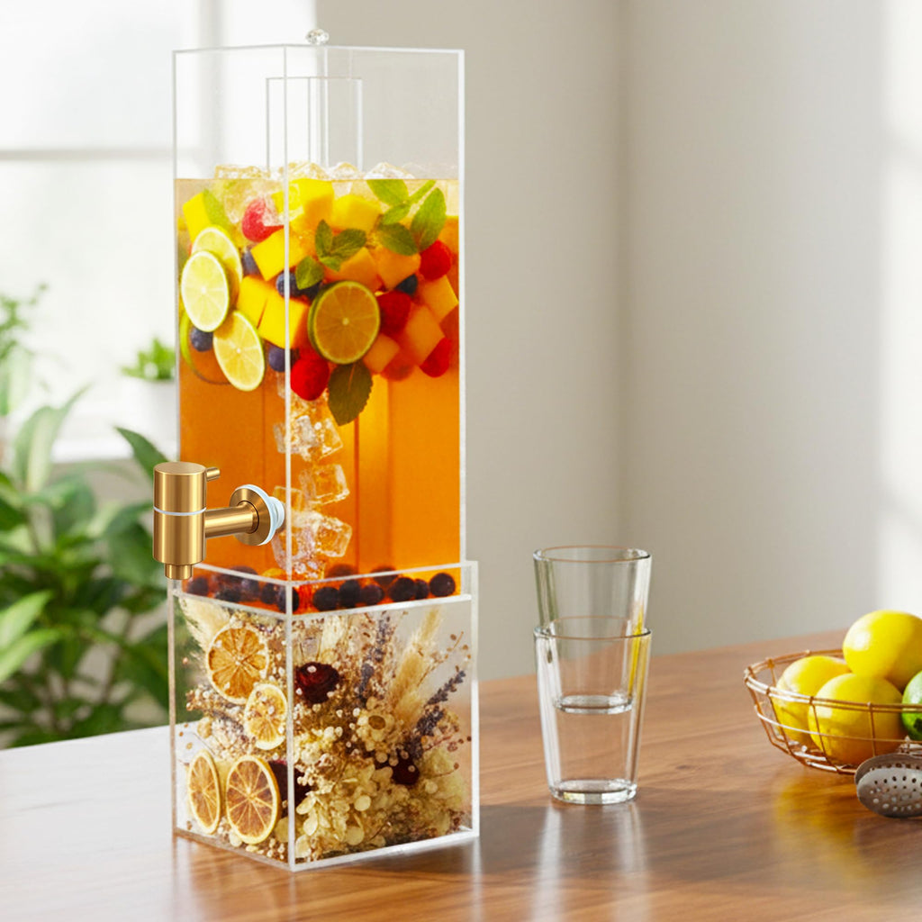 2 Gallon Drink Dispenser with Airtight Valve and Acrylic Stand Q5632