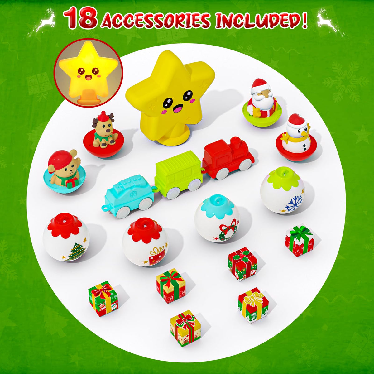 Light Up Musical Christmas Tree Toy Set with Ornaments F429494