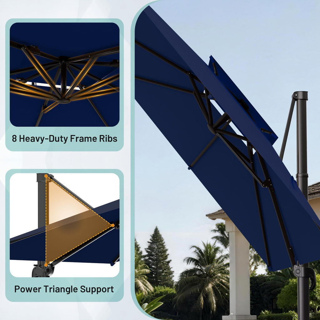 Navy Blue Cantilever Patio Umbrella J479118