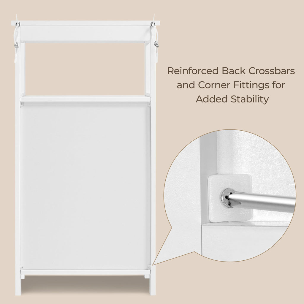 White Bathroom Storage Cabinet with Door & Open Shelf S677