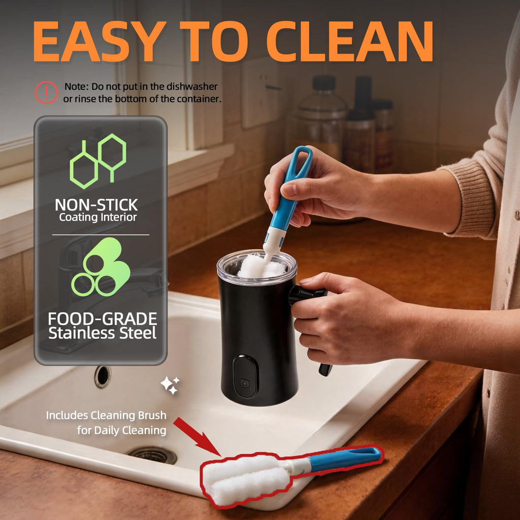 4-in-1 Electric Milk Frother and Steamer Black T63944