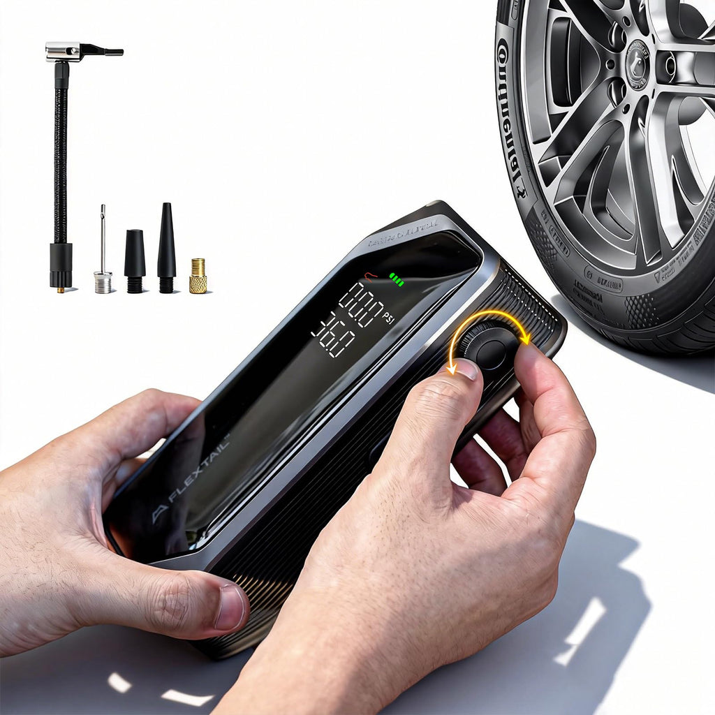 Portable Rechargeable Electric Air Pump with Digital Pressure Gauge M39061
