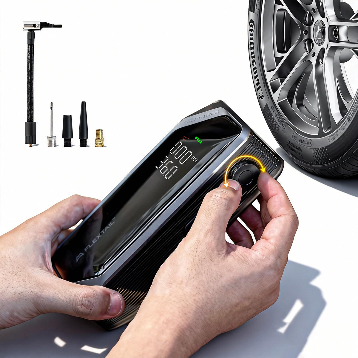 Portable Rechargeable Electric Air Pump with Digital Pressure Gauge M39061