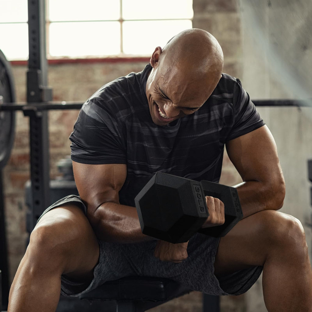 Rubber Coated Hex Dumbbell Set A9667