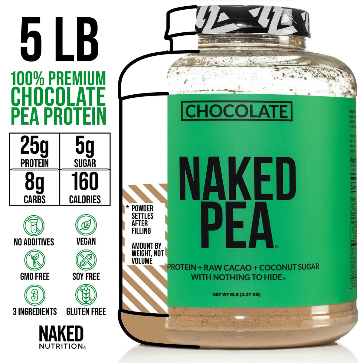 Chocolate Pea Protein Isolate 5LB and Micronized Creatine Monohydrate 500g Vegan Non-GMO G5184