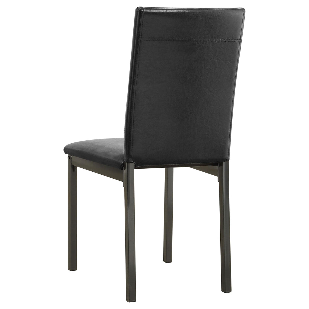 Set of 2 Faux Leather Upholstered Dining Side Chair Black and Grey U4637