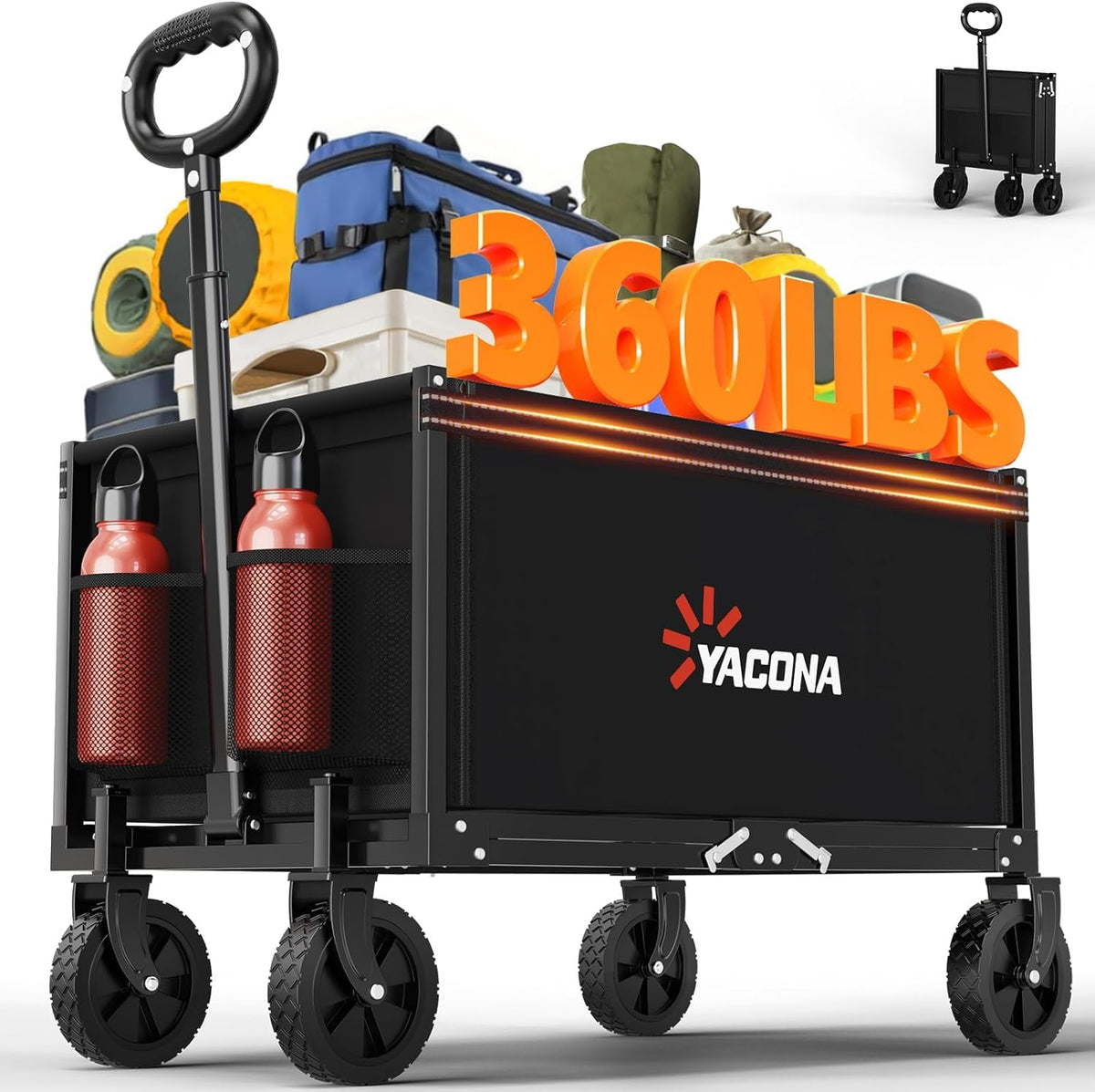 Foldable Heavy Duty Utility Wagon Cart with Wheels L50114