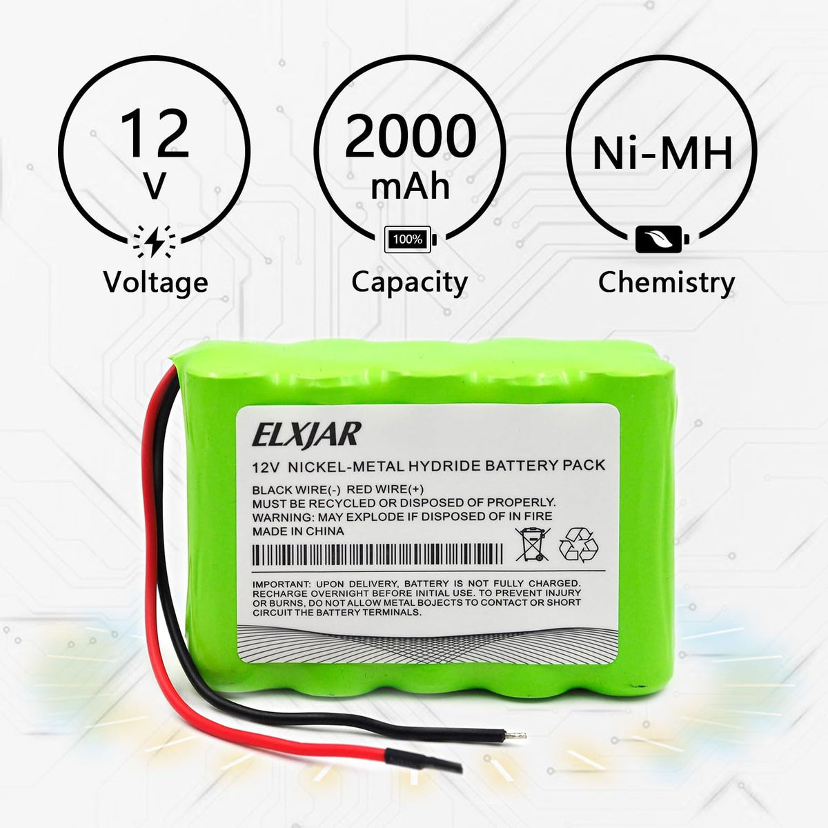 12V 2000mAh Ni-MH Battery Pack E3204