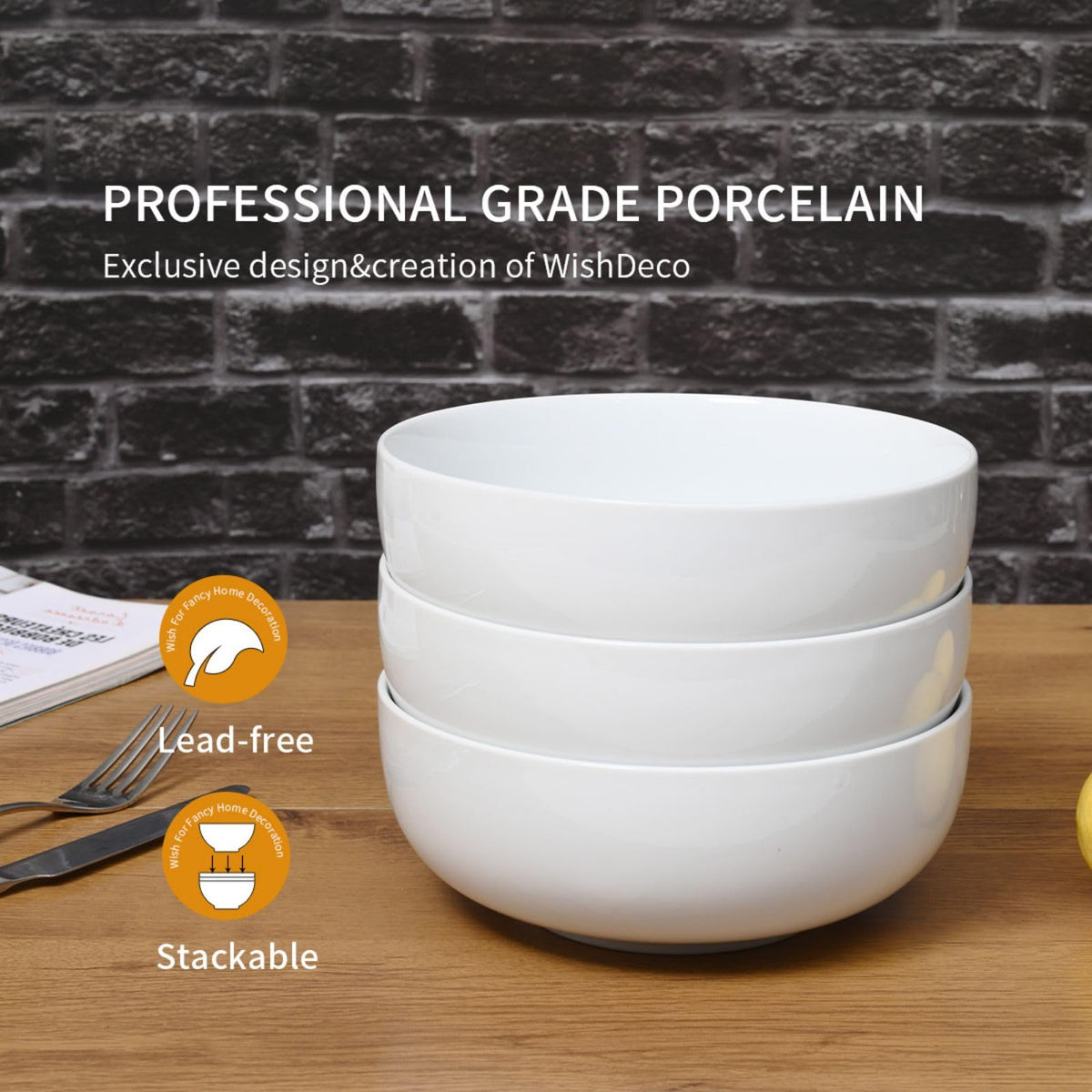Ceramic Soup Bowls Set of 3 B636211