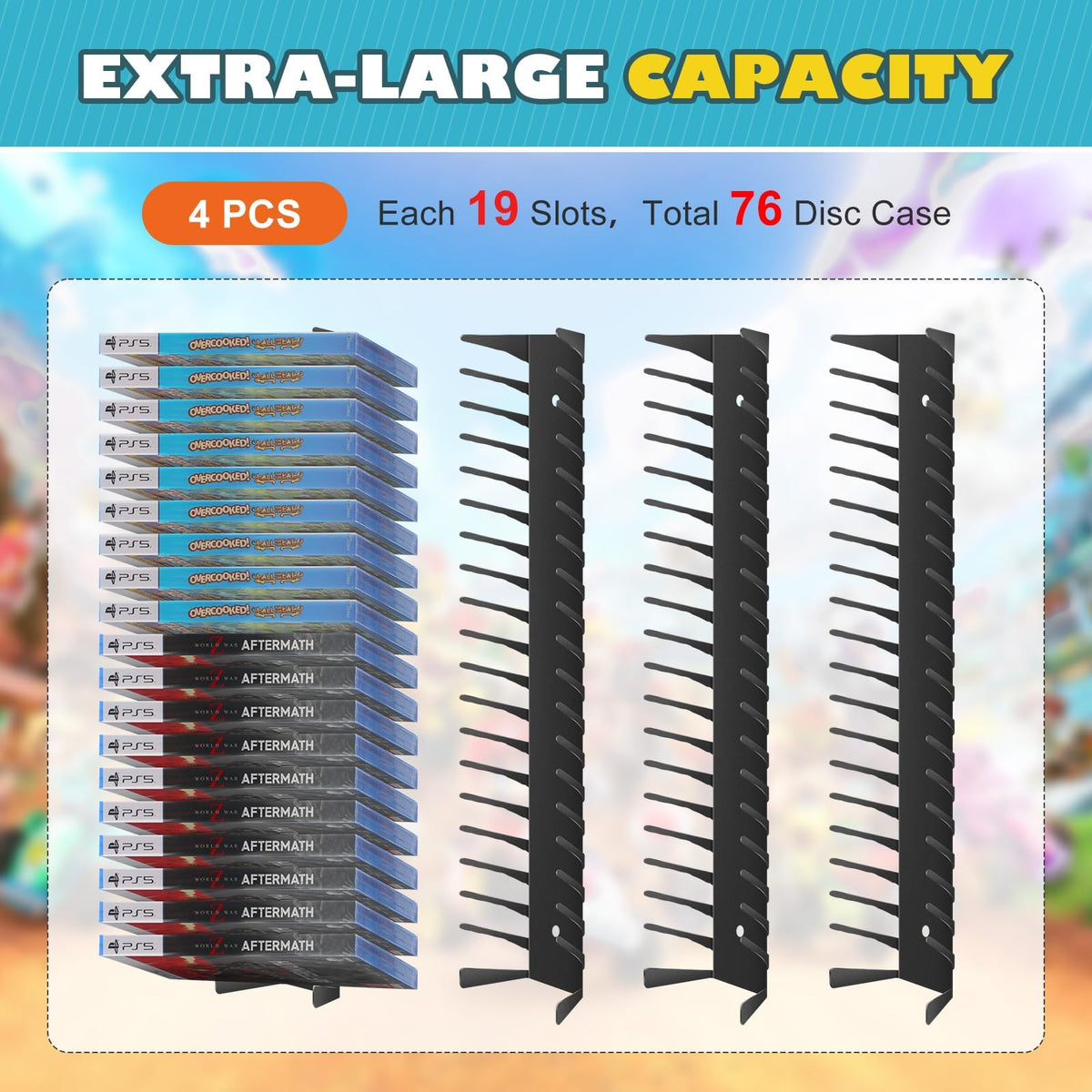 4 Pack Wall Mount DVD Storage Shelf G432