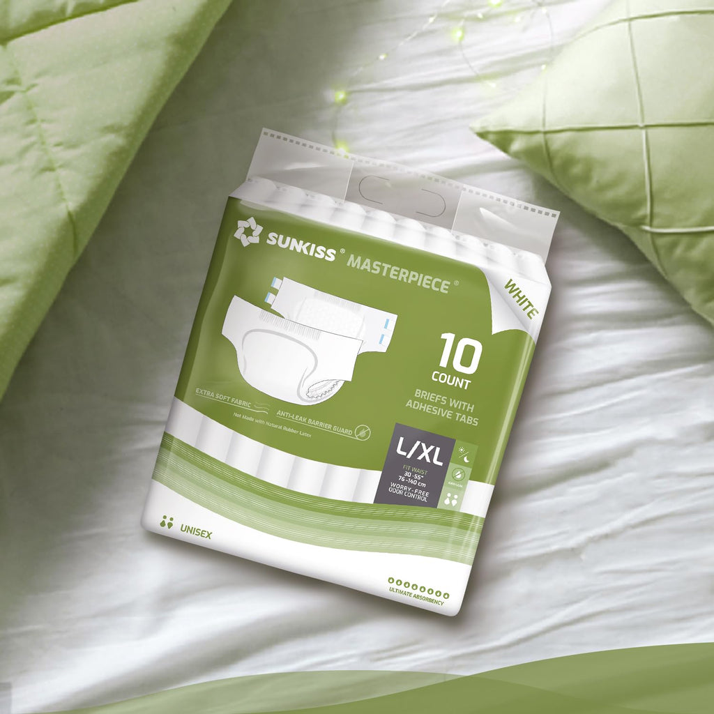 Adult Diapers with Tabs, L/XL, White, 40 Count Z891