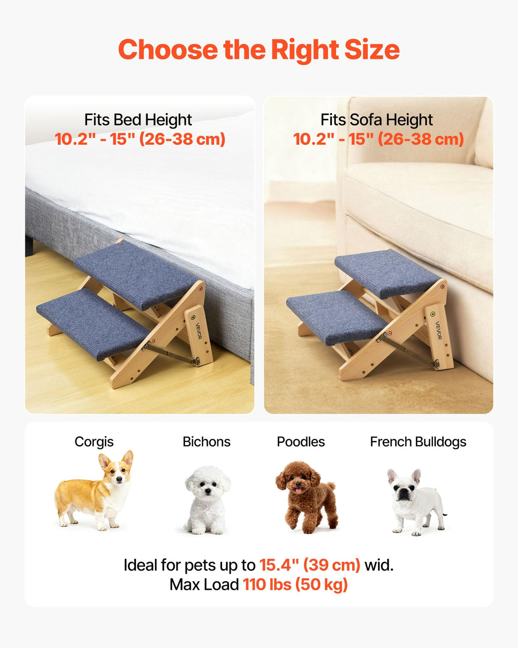 Wood 2-Step Pet Stairs C631