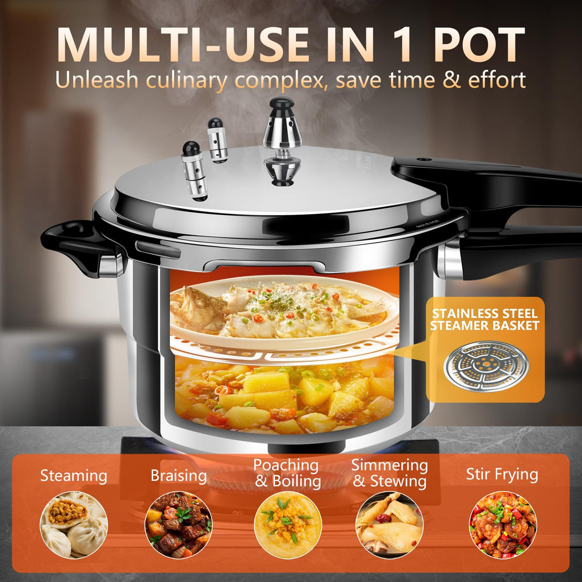 4.23 Quart Aluminum Stovetop Pressure Cooker E72792