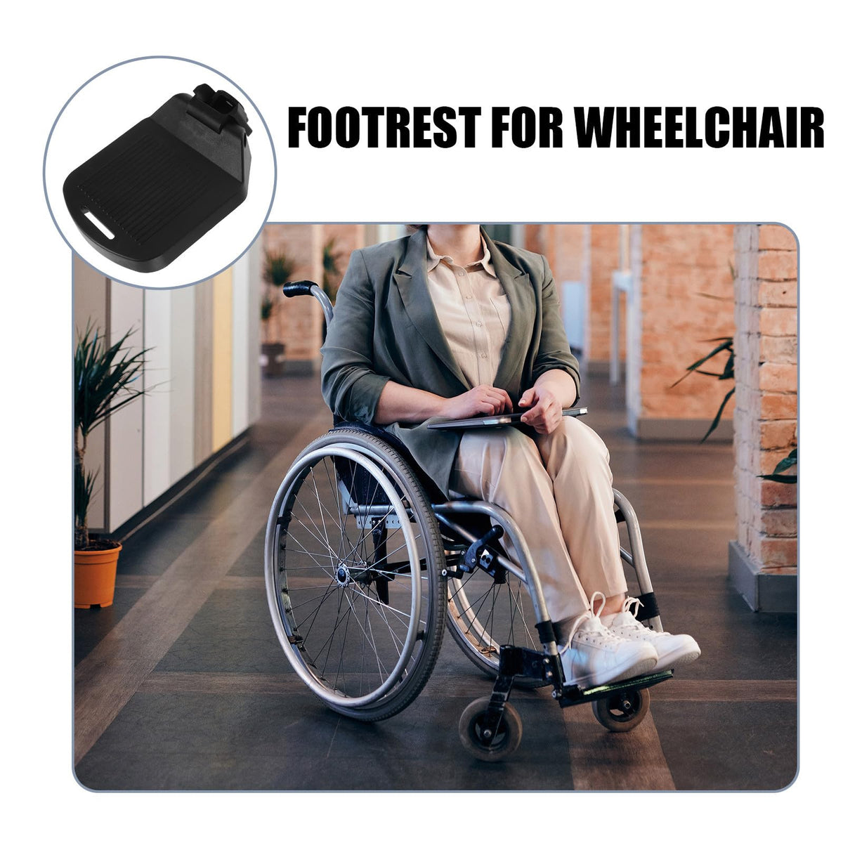 Heavy Duty Adjustable Wheelchair Footrest Pedals M9825