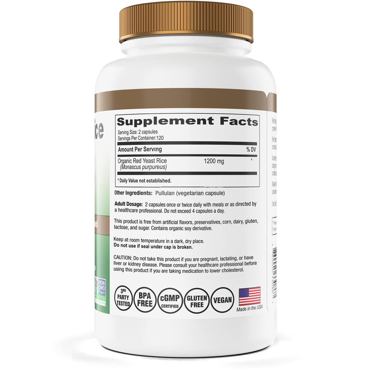 Red Yeast Rice 1200 mg 240 Capsules C7300