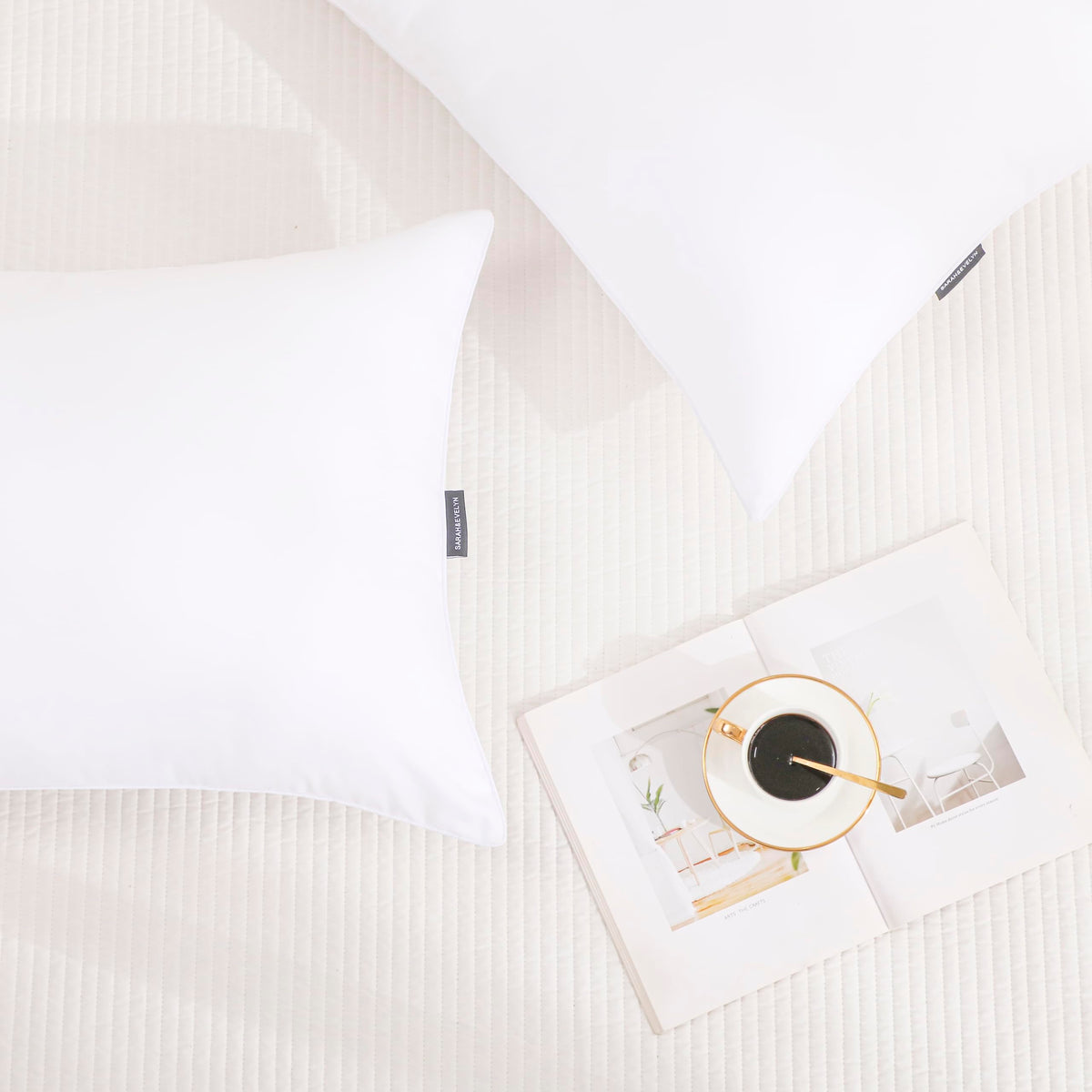 Gold Down Alternative Bed Pillow Set of 2 King Size X3651