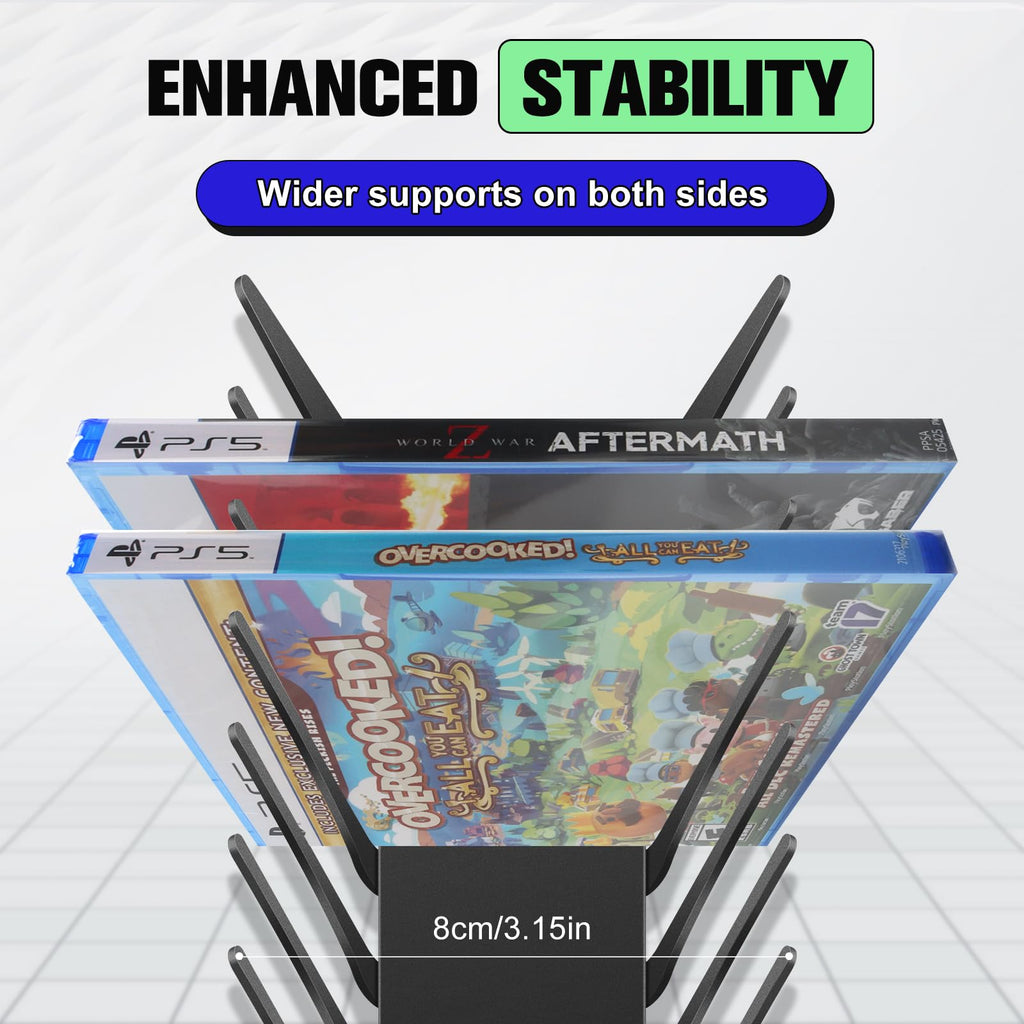 4-Pack Wall Mount DVD Holder Metal Video Game Storage Rack T750197