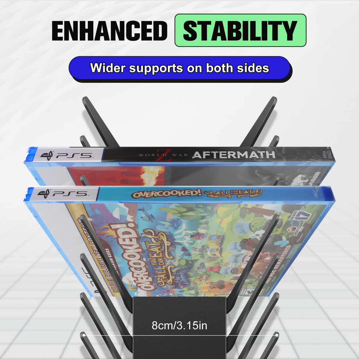 4-Pack Wall Mount DVD Holder Metal Video Game Storage Rack T750197