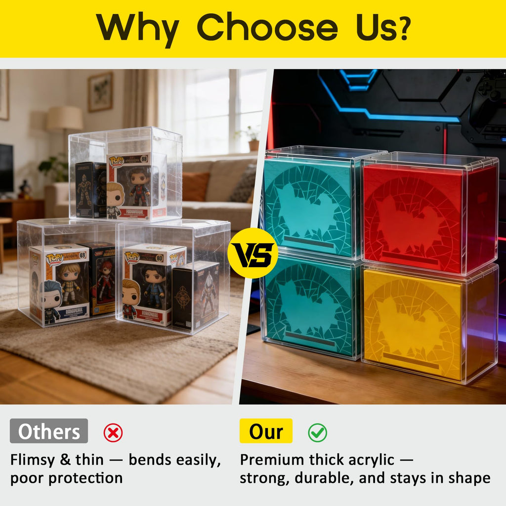 2 Pack Clear Acrylic Magnetic Sliding Lid Display Case B227