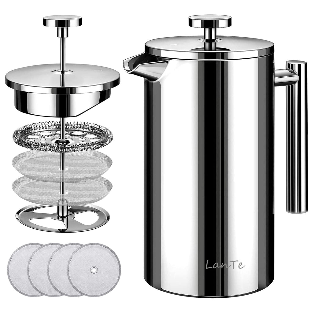 Double Insulated 304 Stainless Steel French Press Coffee Maker 1000ml S176655